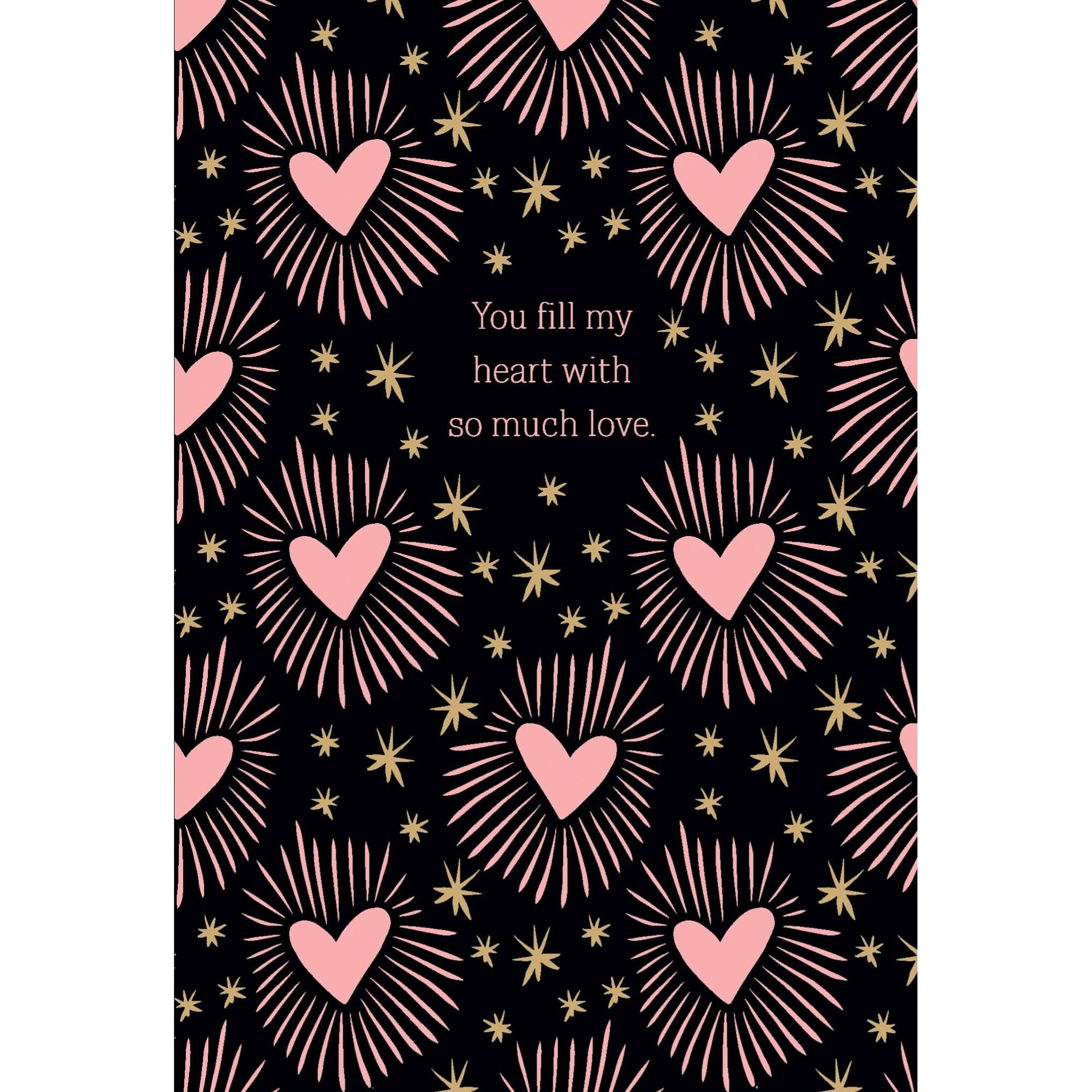 Valentine's Day card with shining hearts design by Pictura, featuring colorful heart illustrations on a festive background.